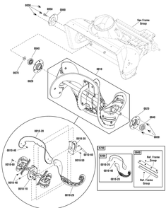 Auger Group Diagram and Parts List for 1696544-00-ST855BS 2015 Briggs and Stratton Snow Blower